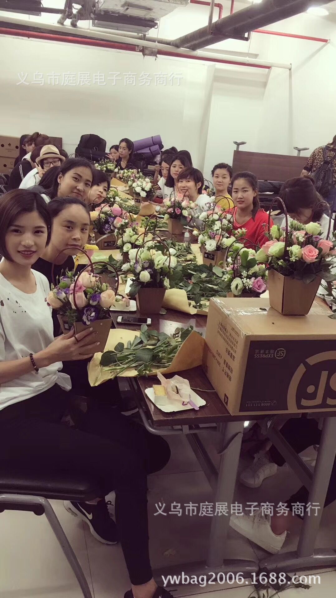 花艺沙龙 牛皮纸植物袋 梯形手提袋 正方形绿植/鲜花/多肉礼品袋