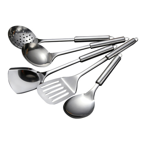 Manufacturer wholesale stainless steel kitchenware set cooking spoon colander spatula five-piece set kitchen supplies electrical appliances gifts