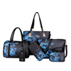 Women's bag 2024 new graffiti mother bag six -piece set of sprayed hand -raised cross -bag ladies big bag tide