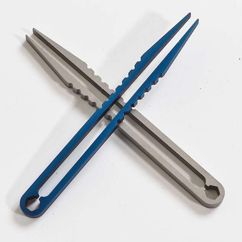 TC4 Titan-Stahl-Pinzette Multifunktional mit Schnappverschluss Korkenzieher CNC-gefräste Clips EDC Outdoor-Werkzeug – Detail 38