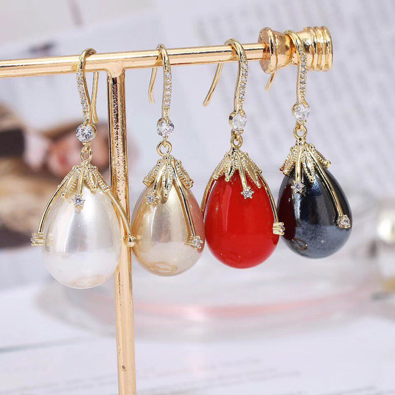 Fashion Long Drop Earrings Wholesale Sweet Earrings Micro-set Zircon Earrings display picture 1