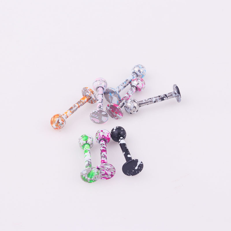 Colorful Paint Stainless Steel Piercing Lip Stud display picture 2