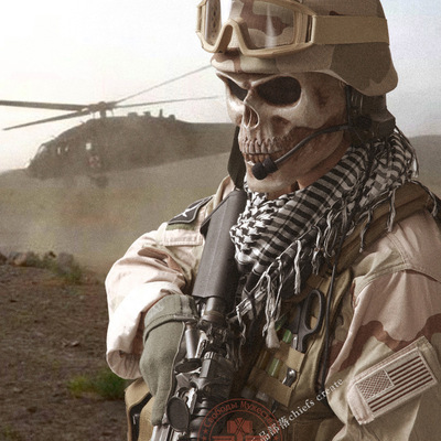 WARCHIEF/酋长M02万圣节骷髅面具 军迷彩弹枪真人CS装备防护面罩|ru