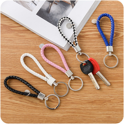 創意情侶禮物車鑰匙扣男士汽車鏈女款包包挂件收納圈女士小挂飾