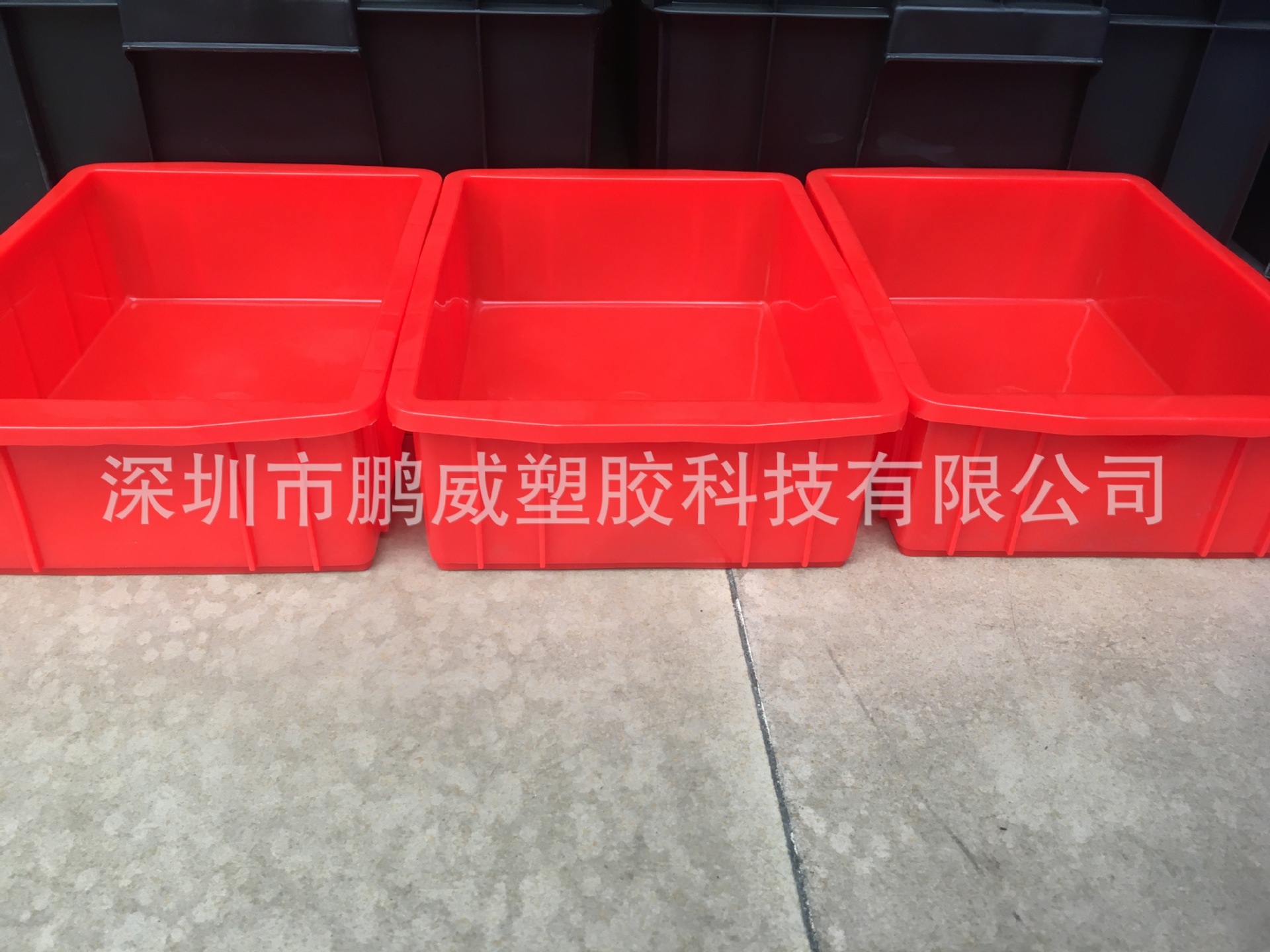 香港大型文具厂专用笔芯置放流水线 红色 蓝色加厚PE全新料周转箱