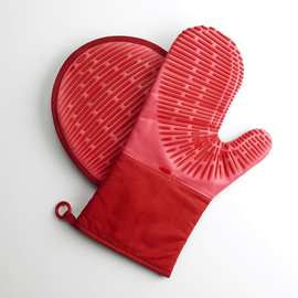厂家热销耐高温手套 微波炉手套 烤箱手套 户外烧烤隔热棉手套