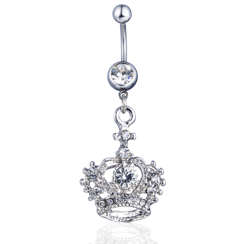 New Piercing Belly Dance Jewelry Diamond Crown Belly Button Ring display picture 2