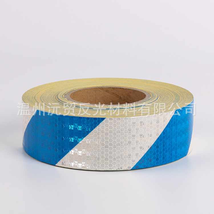 厂家PVC斜纹蜂窝晶彩格反光贴 货车汽车反光胶带 道路警示标识