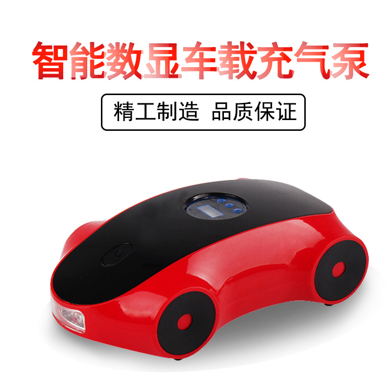 車載智能便攜式數顯充氣泵 散熱快 急速測胎壓打氣泵可照明 批發