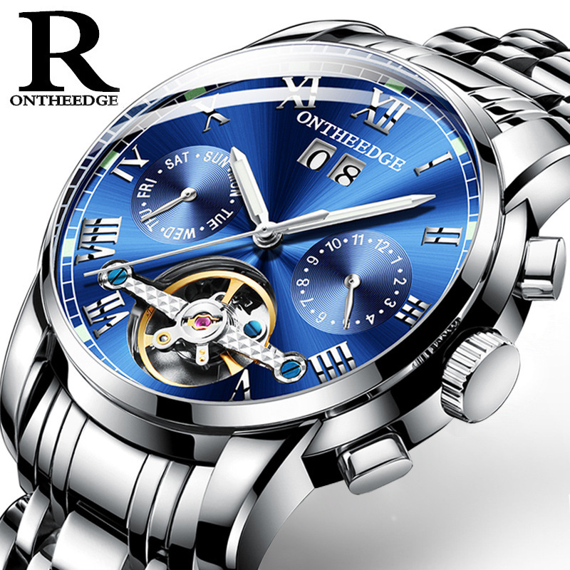 Pure Mechanical Watch Solid Steel Band Stainless Steel Fully Automatic High-End Men's Watch Men's Fully Hollow Transparent Mechanical Watch Pure Mechanical Watch Solid Steel Band Stainless Steel Fully Automatic High-End Men's Watch Men's Fully Hollow Transparent Mechanical Watch