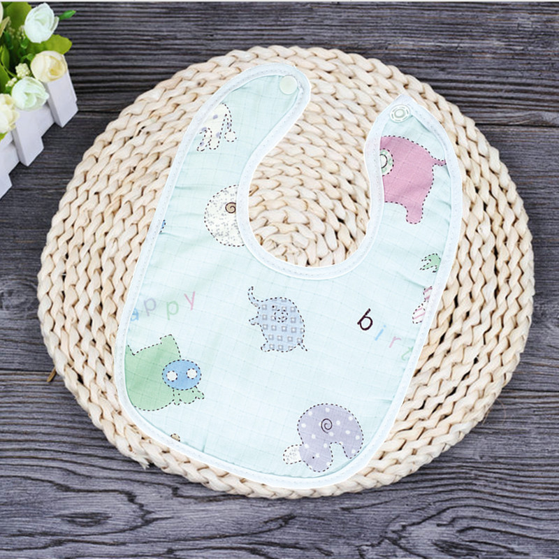 U型纱布口水巾蓝色