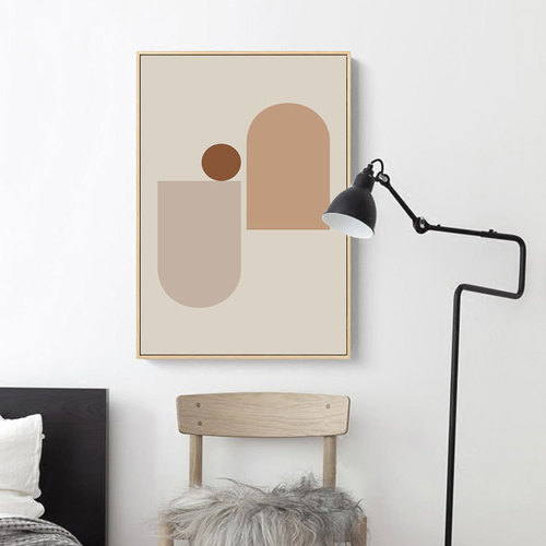 Modern Minimalist Living Room Decor Abstract Geometric Framed Wall Art Nordic Fresh Style Painting for Restaurant