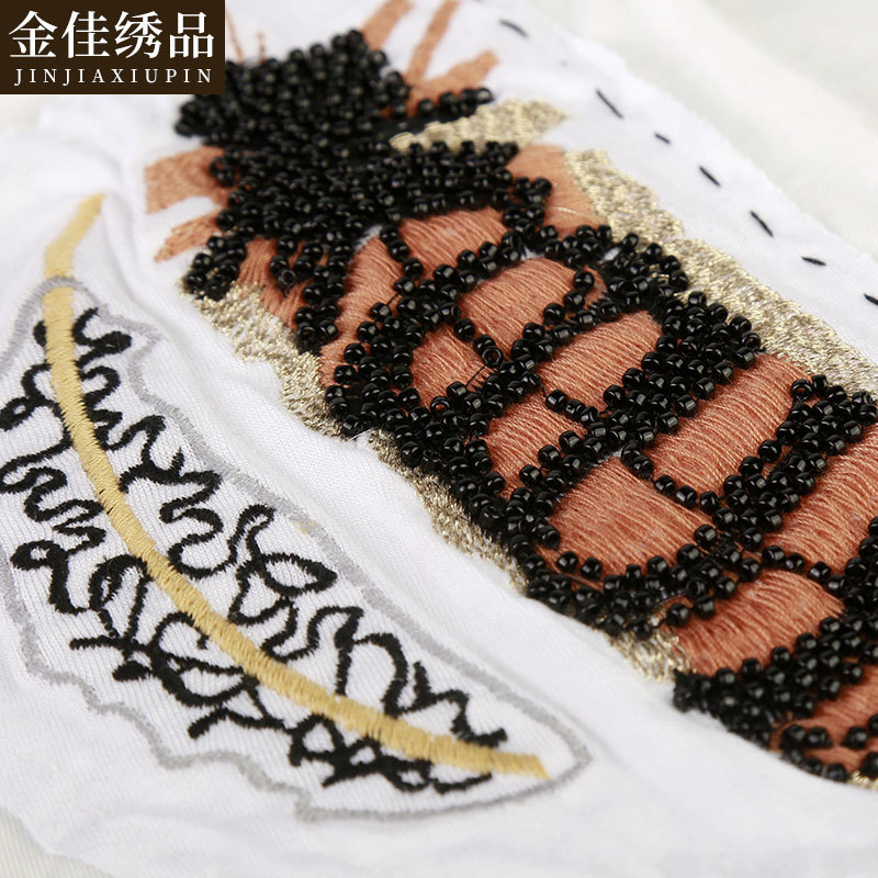 金佳纺织面料刺绣加工 定制男女服装钉珠绣花来样加工