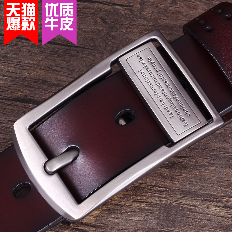 Men's Leather Pin Buckle Belt Men's Anti...