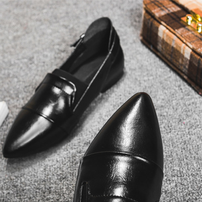 爆版欧洲站尖头单鞋系列之皮带扣真皮女鞋 已到大货|ms