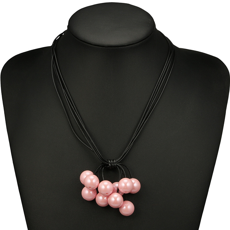 Alloy Fashion Geometric necklace(Pink) NHGY1801-Pink