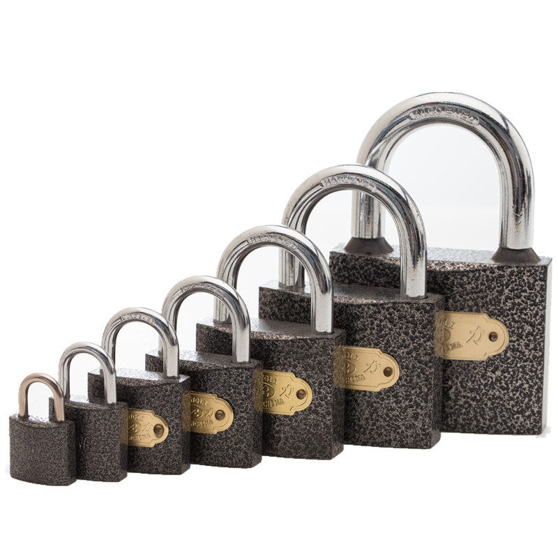Shengli powder-coated thick iron padlock, waterproof ring, anti-rust copper core door lock, cabinet lock, carriage padlock, thick lock head lock pic 5