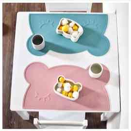 ins新款北欧小熊兔子天鹅防滑餐垫儿童硅胶餐垫宝宝餐具用品