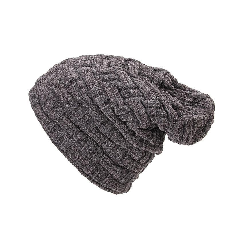 Cappello lavorato a maglia al chiaro di luna da sci all'aperto con pullover in ciniglia da uomo e da donna in velluto ispessito a doppio strato invernale_voghion.com