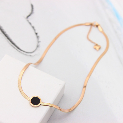 厂家韩版简约蛇骨链气质女黑点圆圈项链八角蛇骨项链一件代发|ms