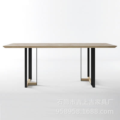 北歐簡易實木辦公桌家用臥室創意書桌會議桌長桌椅個性藝術電腦桌