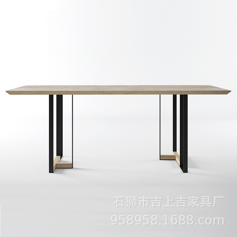 北歐簡易實木辦公桌家用臥室創意書桌會議桌長桌椅個性藝術電腦桌