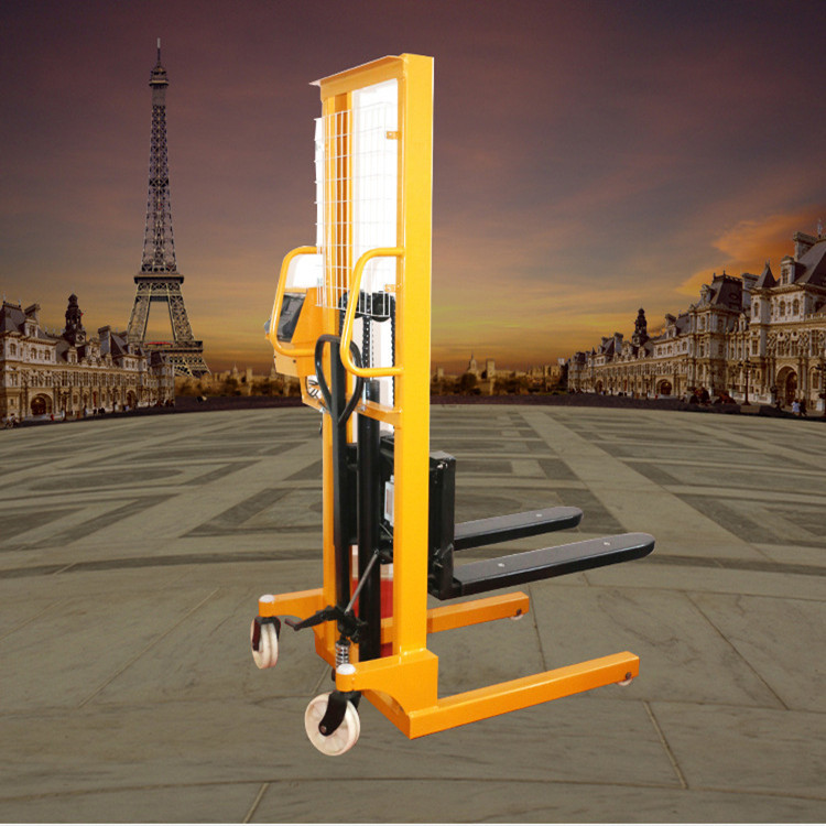 宁波带秤手动液压升高车堆高车升降机手推液压装卸车搬运叉车