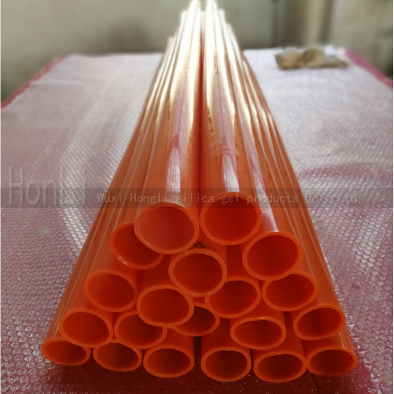 塑料表面处理机硅胶管 耐磨耐电击橘黄色硅胶套管 全新料电晕管