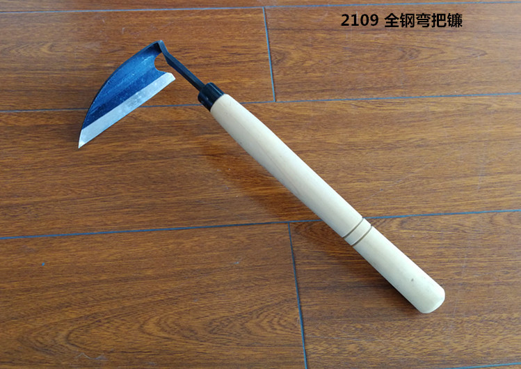 全钢弯把镰 歪把镰刀 园艺割草户外挖野菜韭菜 日式光口镰-阿里巴巴