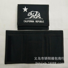 來樣 來圖 工廠 直銷 帆布尼龍錢包采用黑色滌綸布材料生產。