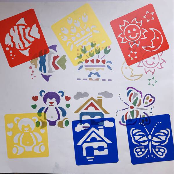 Colorful children's painting template pp hollow drawing board…