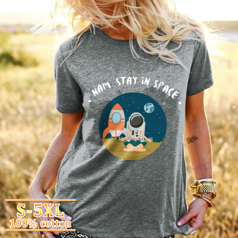 new cartoon rocket round neck women s short sleeve t-shirt NSSN384