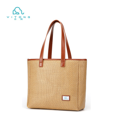 新款 women straw bags手提草编包编织手工女包藤条竹编沙滩包包|ru