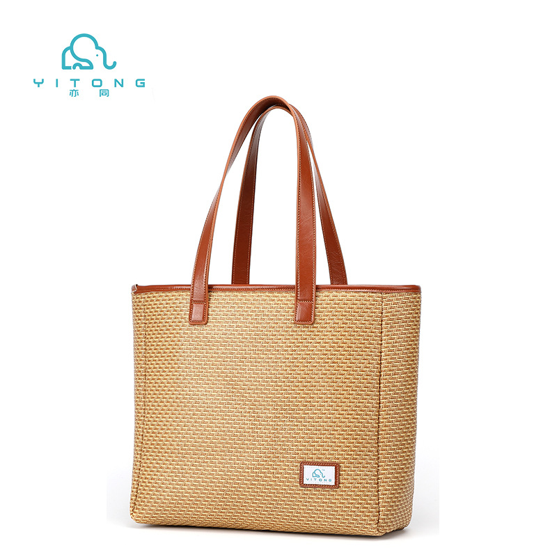新款 women straw bags手提草编包编织手工女包藤条竹编沙滩包包|ru