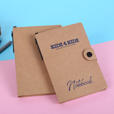 2021带笔组合便利贴笔记本牛皮纸记事本展会礼品便签本定制logo