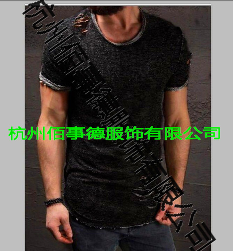 Summer New Men's Casual Fashion T-Shirt with Holes 5 Colors
