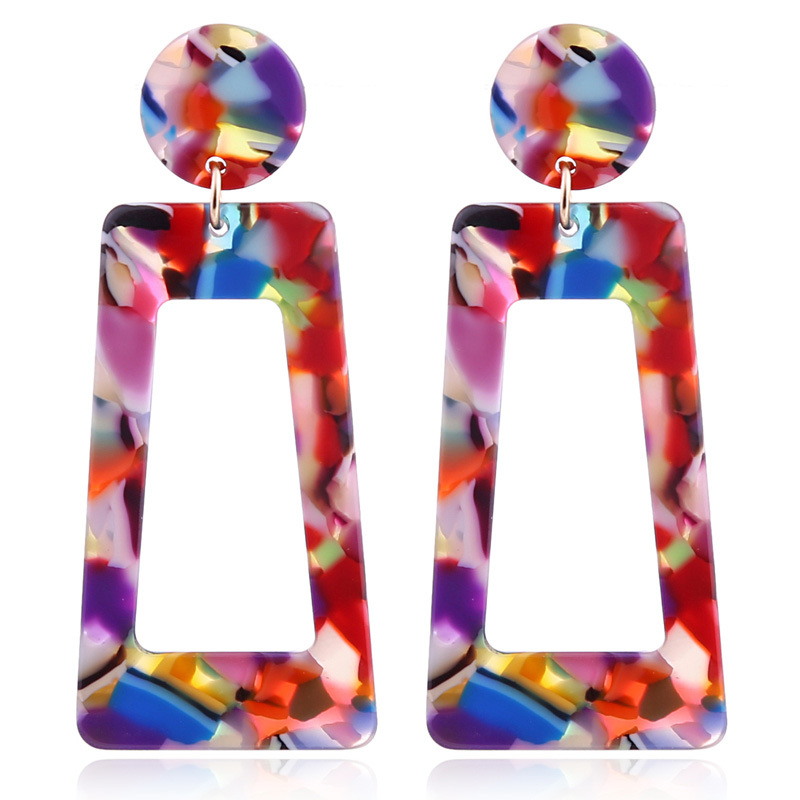 Nihaojewelry Jewelry Wholesale New Style Geometric Long Squares Multi-color Earrings display picture 3