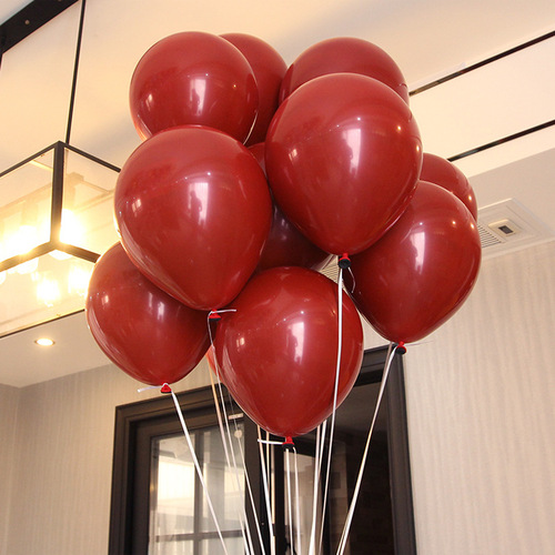 Double-layer Gemstone Red Latex Balloon Valentine's Day Wedding Celebration Bridal Room Wedding Atmosphere Decoration and Arrangement Famous Internet Balloon