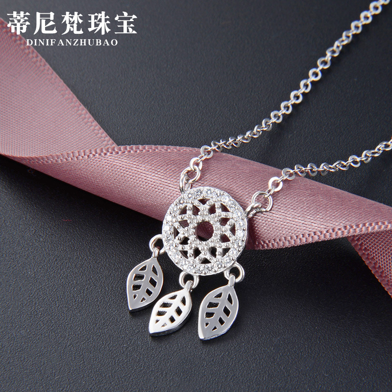 Singapore niche sense of design dream catcher s925 silver necklace small fresh personality women's jewelry source factory wholesale