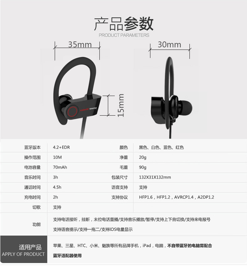 Casque bluetooth TONGHAN ELECTRONICS fonction appel - Ref 3378749 Image 16