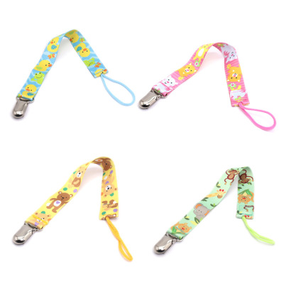 2020 baby Metal Off band Infants Appease Pacifier clip thickening Two-sided printing Metal clip Pacifier chain