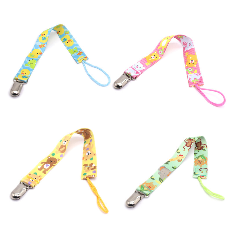 2020 baby Metal Off band Infants Appease Pacifier clip thickening Two-sided printing Metal clip Pacifier chain