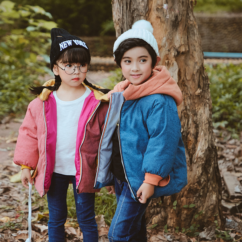 兒童羽絨棉服2018新款加厚 中小童男童棉衣女童棉襖面包服外套
