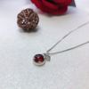 Necklace pomegranate, pendant, chain, silver 925 sample, four-leaf clover, wholesale