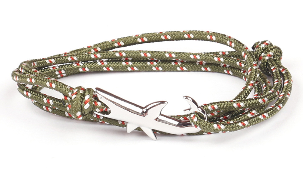 12g Weight Bracelets Classification Alloy, rope Chain Material 1 Piece Quantity Holiday, Daily, Street Occasion Alloy, rope Material Shark Pattern Men's Gender Layered Design Casual, Simple Style Style Casual Simple Style Shark Alloy Rope Layered Men's Bracelets Men's Chain Bracelets 17