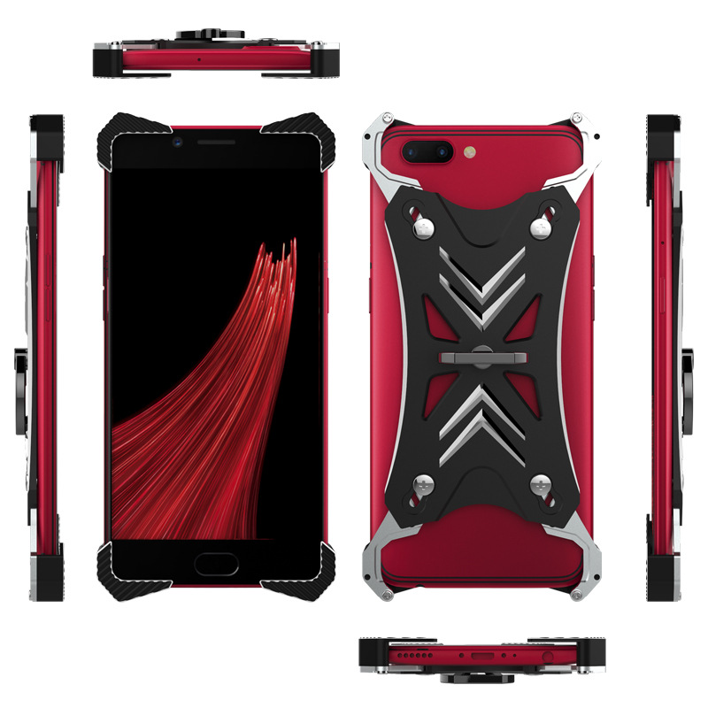 R-Just Soul Calibur Blade Master Ring Holder Shockproof Aerospace Aluminum Metal Shell Case Cover for OPPO R11 & OPPO R11 Plus