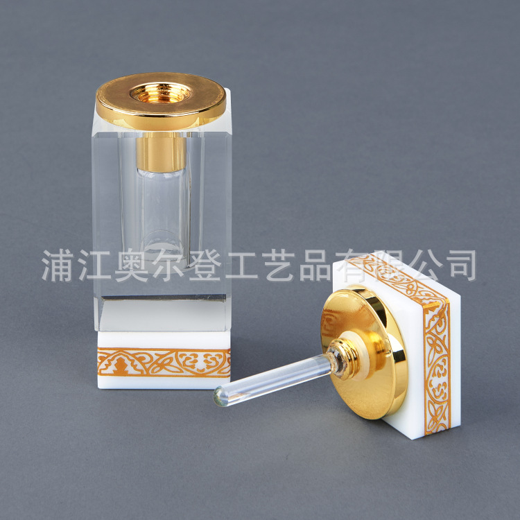 K9黑色四方水晶精油香水瓶3ml 迷你水晶q版香水瓶中东男士香水瓶详情图6