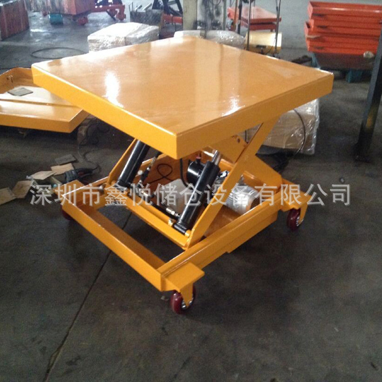 充电式模具电动平台车 半自动升降台移动式液压举升机