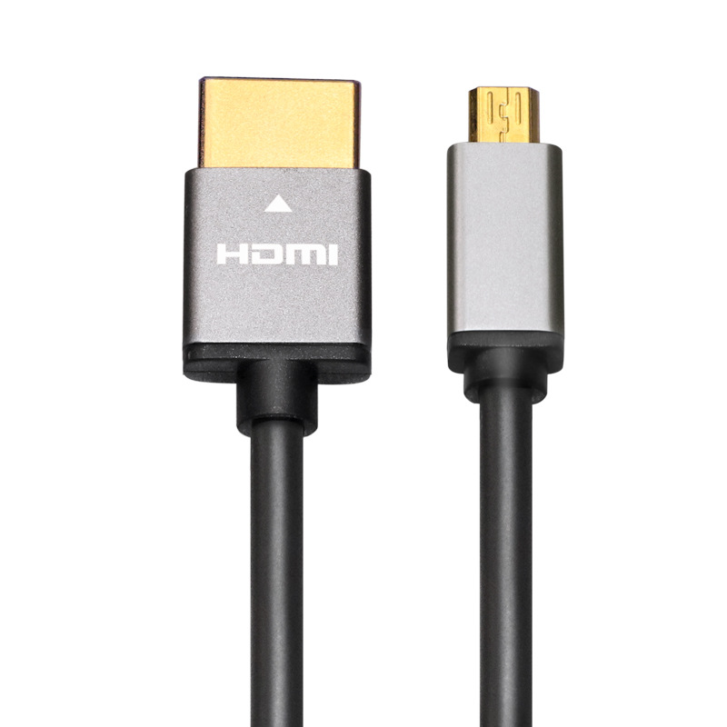 现货批发micro hdmi 4k 电视机顶盒投影仪连接线 Micro HDMI转HDM