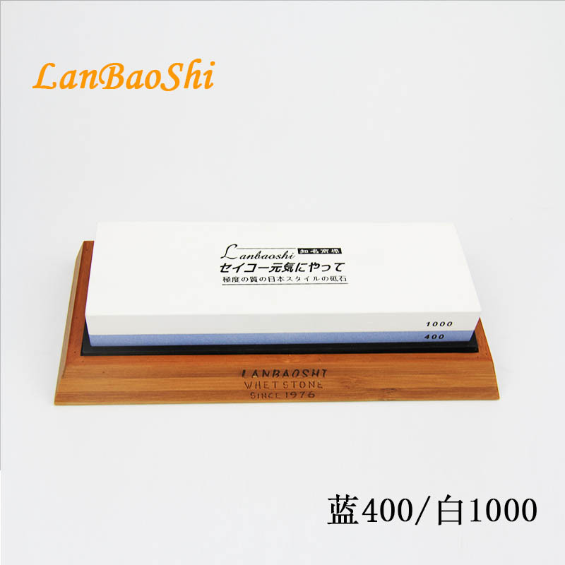 蓝宝石牌双面油石 白刚玉磨刀石蓝400/白1000 中仕上砥石油石批发